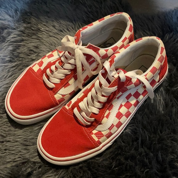 Vans Shoes | Red Checkered Vans | Color: Red/White | Size: 9.5 | Lianna242's Closet